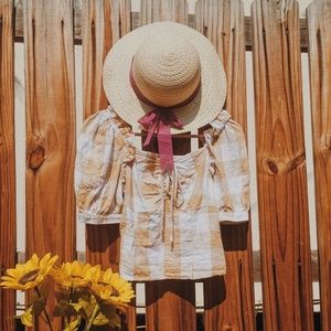 Target Who What Wear Puff Sleeve Gingham Top XS